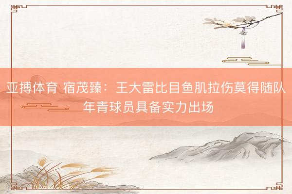 亚搏体育 宿茂臻：王大雷比目鱼肌拉伤莫得随队 年青球员具备实力出场
