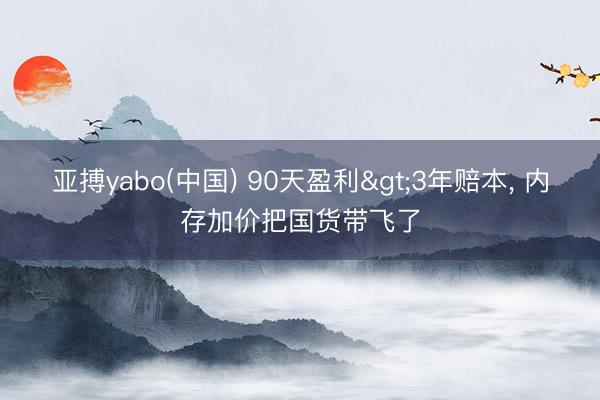 亚搏yabo(中国) 90天盈利>3年赔本， 内存加价把国货带飞了