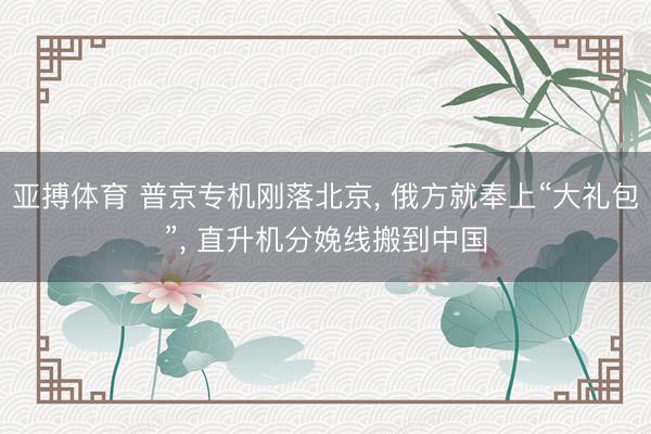 亚搏体育 普京专机刚落北京, 俄方就奉上“大礼包”, 直升机分娩线搬到中国