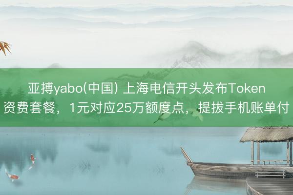 亚搏yabo(中国) 上海电信开头发布Token资费套餐,1元对应25万额度点,提拔手机账单付