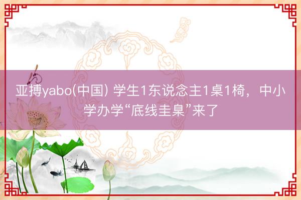 亚搏yabo(中国) 学生1东说念主1桌1椅，中小学办学“底线圭臬”来了