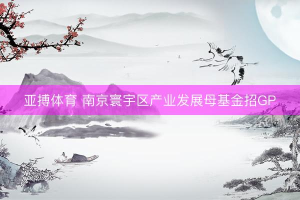 亚搏体育 南京寰宇区产业发展母基金招GP