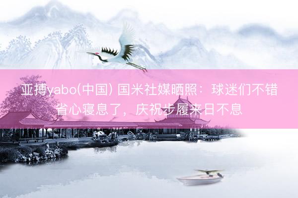 亚搏yabo(中国) 国米社媒晒照：球迷们不错省心寝息了，庆祝步履来日不息
