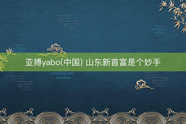 亚搏yabo(中国) 山东新首富是个妙手