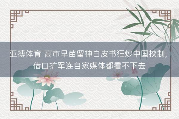 亚搏体育 高市早苗留神白皮书狂炒中国挟制, 借口扩军连自家媒体都看不下去