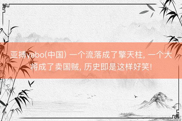 亚搏yabo(中国) 一个流落成了擎天柱， 一个大将成了卖国贼， 历史即是这样好笑!