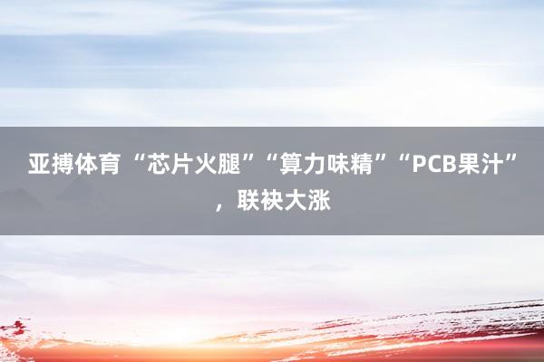 亚搏体育 “芯片火腿”“算力味精”“PCB果汁”，联袂大涨